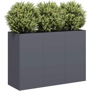 vidaXL Plantekasse antrasitt 120x40x80 cm kaldvalset stål