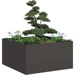 vidaXL Plantekasse svart 80x80x40 cm kaldvalset stål