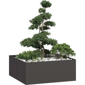 vidaXL Plantekasse svart 100x100x40 cm stål