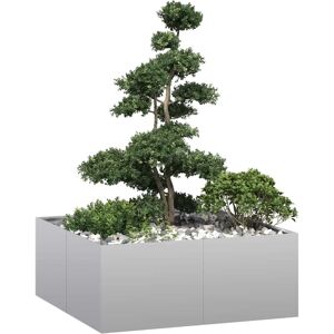 vidaXL Plantekasse 100x100x40 cm galvanisert stål