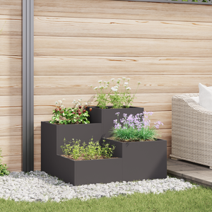 vidaXL Hageplanter 100x100x60 cm Svart Stål