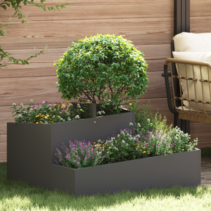 vidaXL plantekasse svart 80x80x50 cm kaldvalset stål