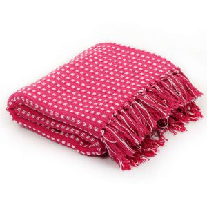 vidaXL Pledd bomull rutetmønster 220x250 cm rosa