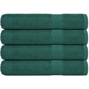 vidaXL Badstuehåndklær 4 stk grønn 80x200 cm 360 g/m2 100 % bomull