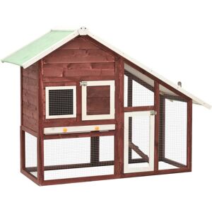 vidaXL Kaninbur mocca og hvit 140x63x120 cm heltre gran