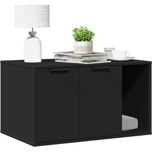vidaXL Skap til kattetoalett svart 80x50x45 cm konstruert tre