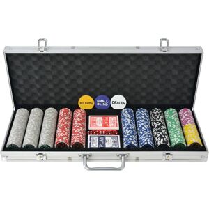 vidaXL Pokersett med 500 laser-sjetonger aluminium