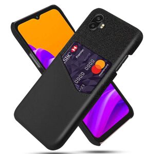INCOVER Samsung Galaxy Xcover 6 Pro Tekstil Deksel med Skinn Kortlomme - Svart