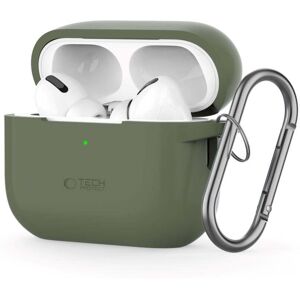 Tech-Protect Apple AirPods Pro (1. & 2. Gen) Silikon Deksel med Karabinkrok - Olivengrønn