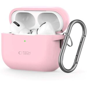 Tech-Protect Apple AirPods Pro (1. & 2. Gen) Silikon Deksel med Karabinkrok - Rosa