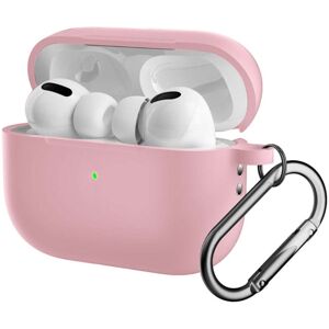INCOVER Apple Airpods Pro 2nd Gen (2022) Silikondeksel med Karabinkrok - Lyserød