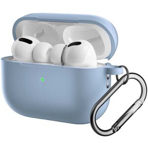 INCOVER Apple Airpods Pro 2nd Gen (2022) Silikondeksel med Karabinkrok - Lyse Blå