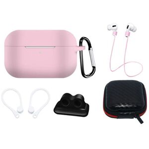 Hurtel AirPods Pro (1 & 2. gen.) Silikonetui Sett med Nakkestropp og Ørekrok - Rosa