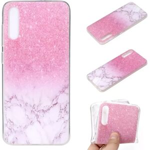 INCOVER Samsung Galaxy A70 Fleksibel Plastik Deksel - Pink Marmor