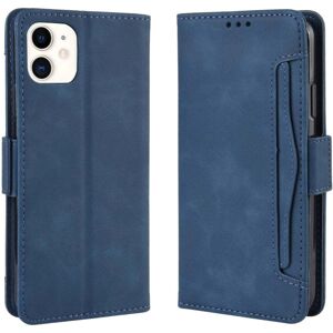 INCOVER iPhone 12 / 12 Pro Blankt Skinndeksel med Stor Lommebok - Blå