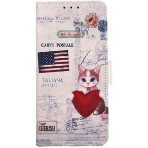 INCOVER iPhone 13 Pro PU-Skinn Flip Deksel med Lommebok - Katt med Hjerte