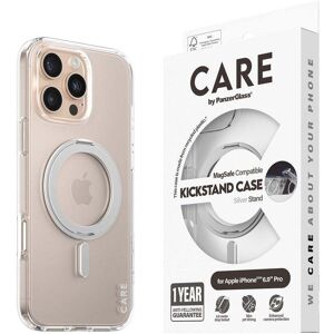 CARE by PanzerGlass iPhone 16 Pro Max Feature Kickstand Deksel - MagSafe Kompatibel - Transparent / Silver