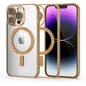 iPhone 14 Pro Tech-Protect MagShine Deksel - MagSafe Kompatibel - Gjennomsiktig / Gull
