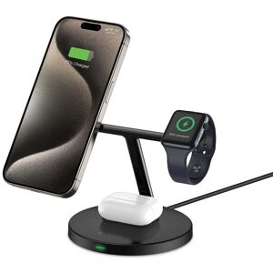 Tech-Protect A35 3-i-1 Magnetisk Trådløs Lader 15W - MagSafe Kompatibel - Svart