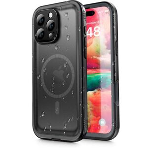 iPhone 16 Pro Tech-Protect Vandtæt Case - MagSafe Kompatibel - Gennemsigtig / Sort