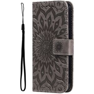 INCOVER iPhone 15 Pro Skinn Deksel med Lommebok og Stropp - Mandala Blomst - Brun