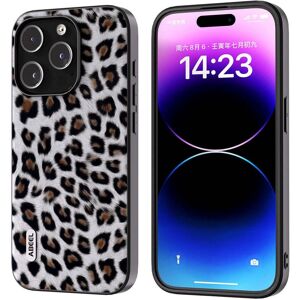 INCOVER iPhone 15 Pro Max Fleksibelt Plastdeksel - Leopardmønster - Sølv