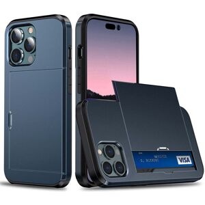 INCOVER iPhone 15 Pro Drop Proof Deksel m. Lommebok - Mørke Blå