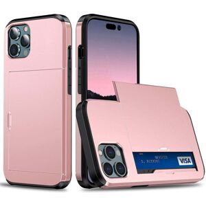 INCOVER iPhone 15 Pro Drop Proof Deksel m. Lommebok - Rose Gull