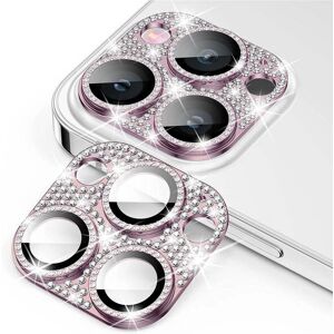 iPhone 16 Pro / 16 Pro Max Enkay Glassbeskyttelse for Kameralinse m. Rhinstenen - Rosa