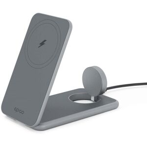 Epico Mag+ Lader Stativ - 3-i-1 Trådløs Lader - MagSafe Kompatibel - Space Grey