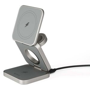 Epico Sammenleggbar 3-i-1 Magnetisk Lader 15W og Mobilholder - Sølv