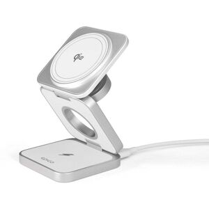 Epico UltraBase Qi2 Fold Alu Mag+ 3-i-1 Trådløs Lader - MagSafe Kompatibel - Hvit