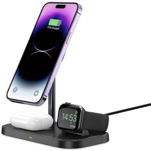 Tech-Protect A22 3-in-1 Magnetisk Trådløs Lader 15W - Svart