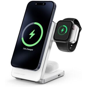 Mobile Origin Qi2 3-i-1 Ladestasjon - Hvit/Sølv