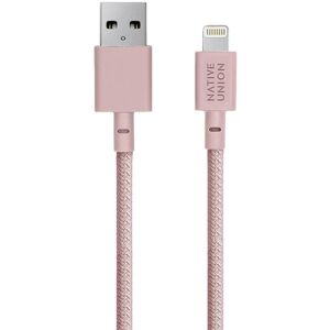 Native Union Belt Kabel USB-A til Lightning med Skinnspende 1.2 meter - Rose