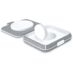Puro Bærbar 2-i-1 Trådløs Lader for Apple Watch - USB-C - MagSafe Kompatibel - Grå / Hvit