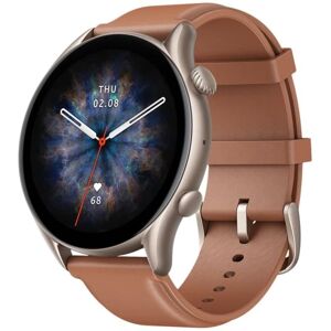 Amazfit GTR 3 Pro - Smartklokke med stropp - lær - brun - håndleddstørrelse: 155-218 mm - display 1.45" - Wi-Fi, Bluetooth - 32 g