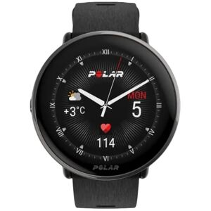 Polar Ignite 3 Titanium - Sportsur med bånd - silikon - svart - båndbredde: S/L - display 1.28" - 32 MB - Bluetooth - 36 g
