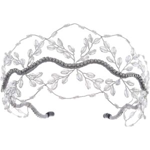 Rnemitery Tiara De Noiva Com Strass Faixa Vintage Com Pérolas E Diamantes Falsos