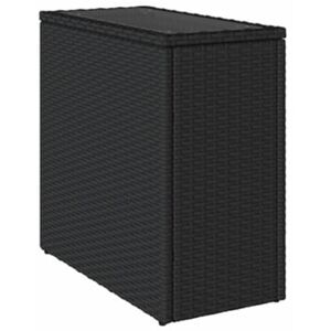 Vidaxl Mesa de apoio para jardim Preto Rattan / Vime (58x27.5x55 cm)