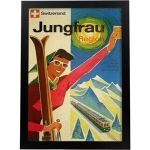 Nacnic Póster Vintage Póster europeu da Mountain Vintage. Suíça, Jungfrau.