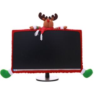 Zmdecqna Capa para Monitor de Computador de Natal Capa para Monitor de Tv Capa Elástica para Computador Portátil para O Natal Estilo 3