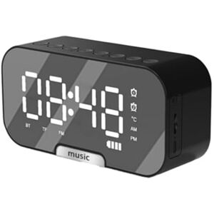 Cozevdnt Mini Despertador com Alto-Falante Bluetooth Sem Fio e Espelho
