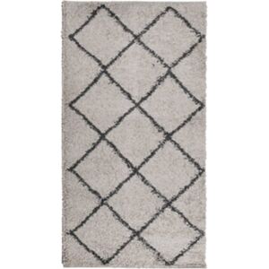 Vidaxl Tapete shaggy de pelo alto bege e antracite (60x110 cm)