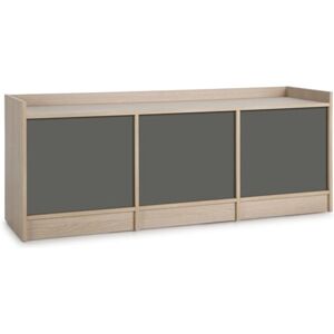 Vs Venta-Stock Móvel TV Moscú (139x40x54 cm - Melamina - Castanho e Cinzento)