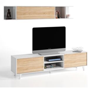 Vs Venta-Stock Móvel Tv Kira 1 Prateleira 2 Portas Cor Carvalho/Branco 180 x 41 x 51