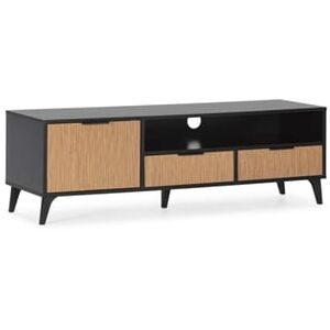 Vs Venta-Stock Móvel Tv Denis 1 Porta e 2 Gavetas Preto/Madeira