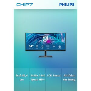 Monitor PHILIPS - 34" 2K Quad HD+ Wide VA CURVO / 4ms / HDMI DP USB-C / COLUNAS - 346E2CUAE/00