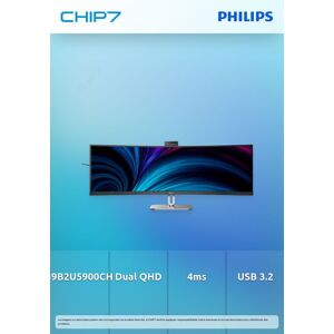 Monitor Philips - 48.8" 2K Dual Quad HD Curvo VA / HDMI DP / USB-C / COLUNAS / WEBCAM / HAS - 49B2U5900CH/00
