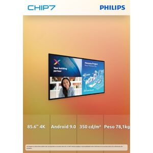 Monitor Philips - 86" 4K Ultra HD / 350cd / 18/7 / Touch - 86BDL6051C